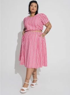 TORRID Midi Seer Sucker Smocked Skirt Set
