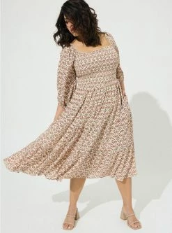 TORRID Midi Gauze Off The Shoulder Tiered Dress