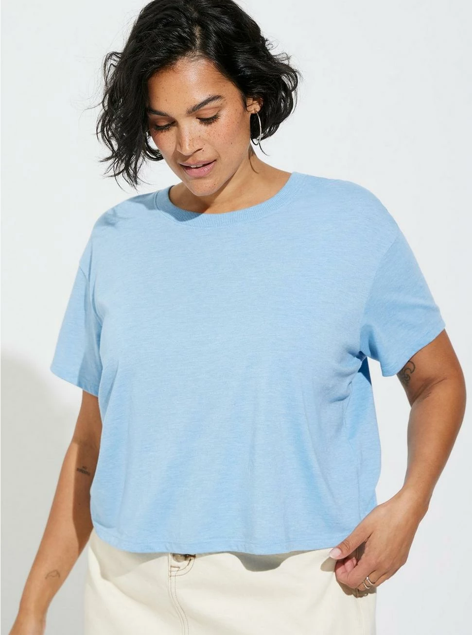 TORRID Relaxed Signature Jersey Crew Neck Crop Tee - Image 2