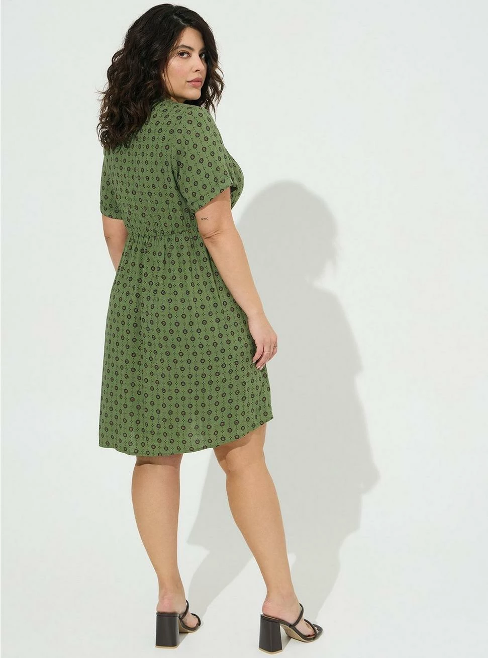 TORRID Mini Rayon Slub Button Front Fit N Flare Dress - Image 3