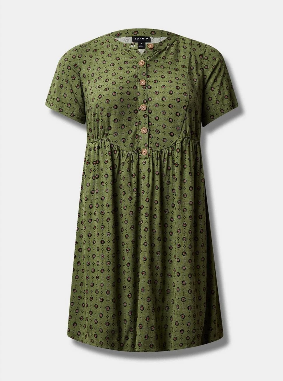 TORRID Mini Rayon Slub Button Front Fit N Flare Dress - Image 5