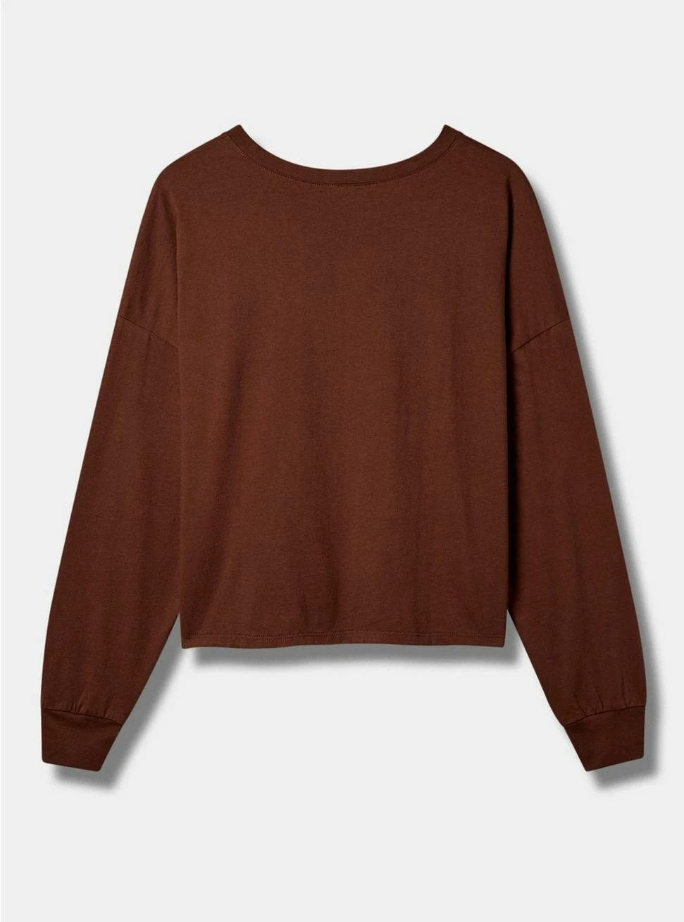 Null Positive Vibes Relaxed Fit Cotton Jersey Crew Neck Long Sleeve Crop Tee - Image 3