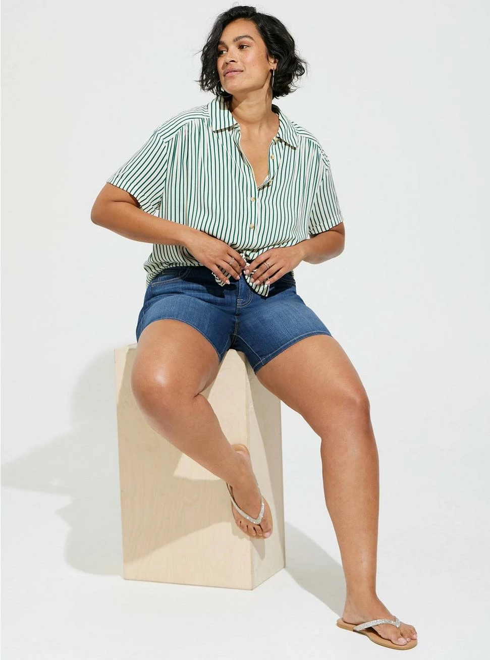 TORRID Challis Short Sleeve Button Up Shirt