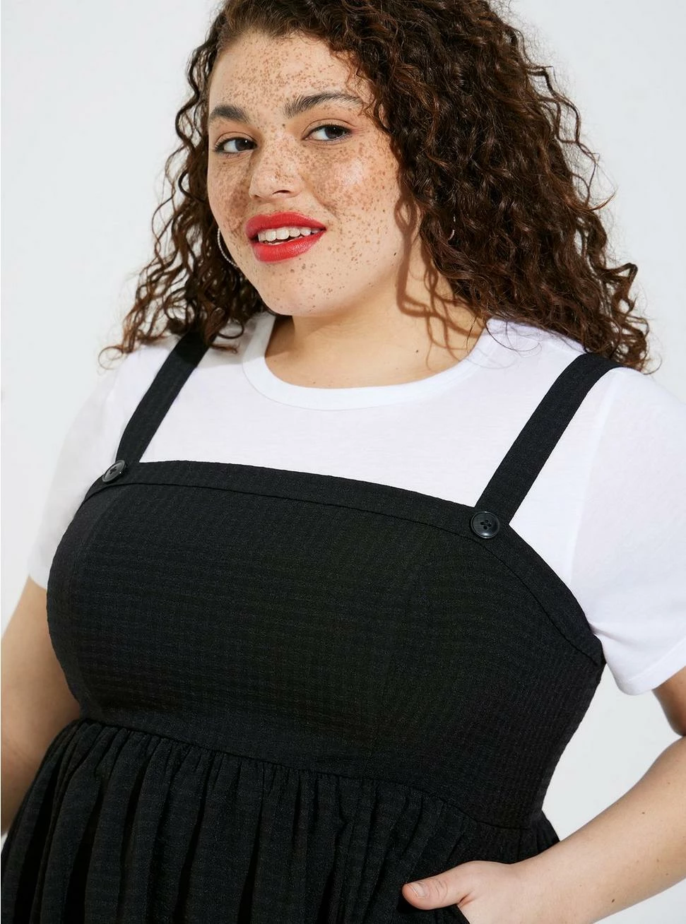 Retro Chic Midi Woven Shadow Tank Skater Dress - Image 3