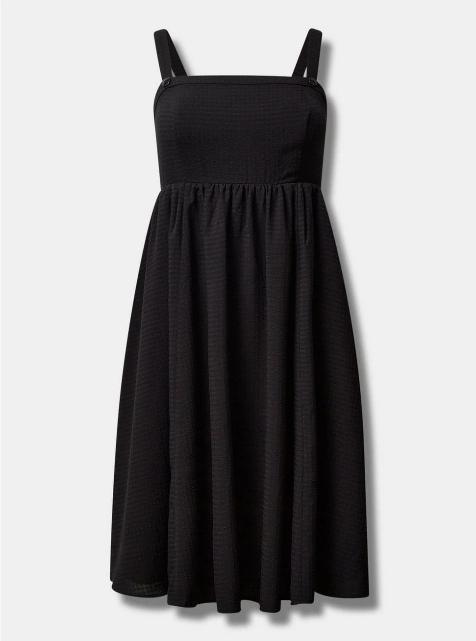 Retro Chic Midi Woven Shadow Tank Skater Dress - Image 4