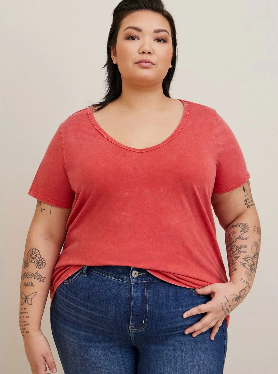 TORRID Cotton V-Neck Tee