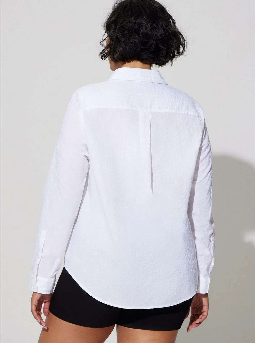 TORRID Lizzie Cotton Button-Down Long Sleeve Shirt - Image 4