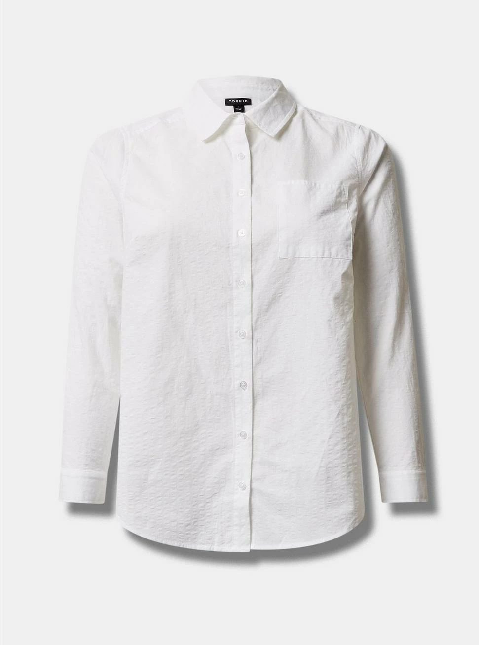 TORRID Lizzie Cotton Button-Down Long Sleeve Shirt - Image 5